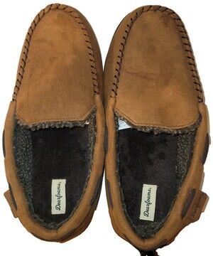 Dearfoams Brown Moccasin Slippers XLARGE-WIDE WIDTH US 13-14 Men's